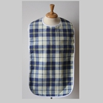 Adult Bib Blue Yellow Checkered Waterproof