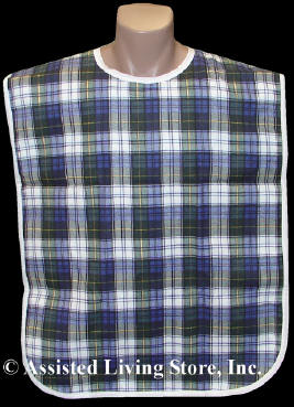 Adult Bib Plaid Various Neck Closures (Per Case)