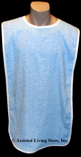 Adult Bib Blue Terry Cloth