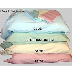 Pillowcases: Blue, Ivory, Rose, Sea Foam Green