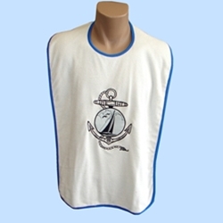 Sailboat Adult Embroidery Designer Bib