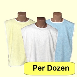 Adult Bibs Terry Cloth Blended Premium (Per Dozen)