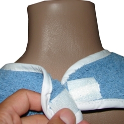 100% Blue Cotton Terry Cloth Adult Bibs (Per Dozen)
