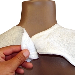 100% White Cotton Terry Cloth Adult Bibs (Per Dozen)