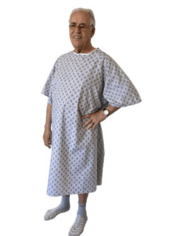Oversized Bariatric Patient Gown 10XL in Pale Grey with Blue Diamond Print