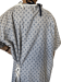 Back View of Overlap Ties for the Oversized, Bariatric Patient Gown in Pale Grey with Blue Diamond Print