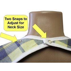 Adult Bib Snaps Crumb Catcher with Waterproof Back Barrier (each)