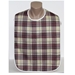 Front View of the Timber Brown Plaid Adult Bib with Waterproof Back Barrier