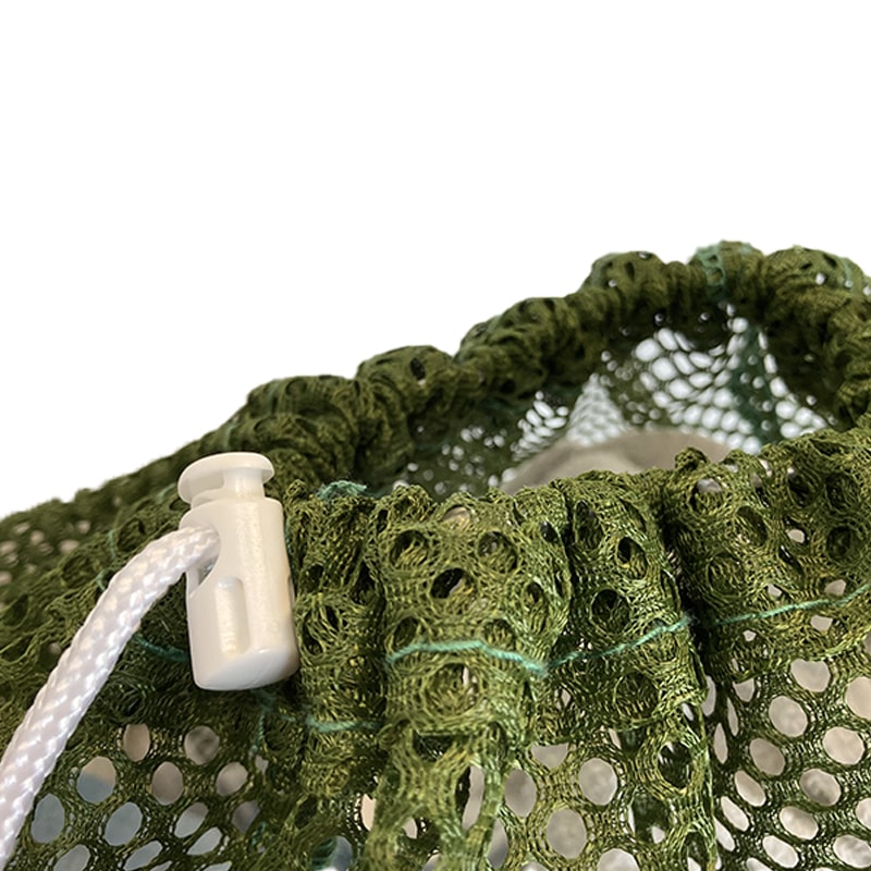 Army Green Mesh Laundry Bag with Drawstring