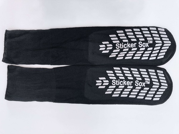 Sticker Sox Black Oversized Non Skid Socks (Bariatric)