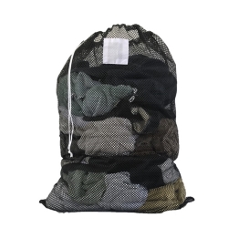 Black Mesh Net Draw String Laundry Bags 30" x 40"