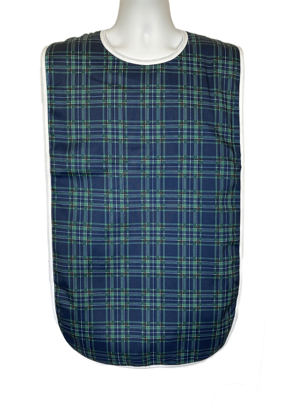 Full Front View of the Admiral Blue Green Adult Bib