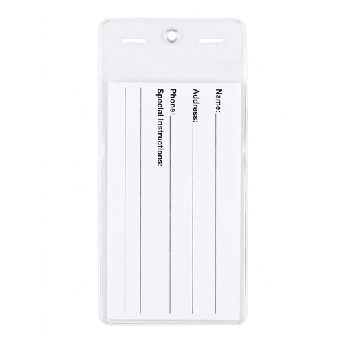 Clear Vinyl Sleeve Tag for Laundry Bags