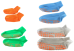 Horizontal view of our four trampoline socks, sizes extra small, small, medium and large