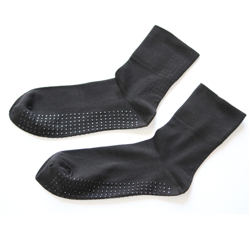 Black Non Constricting Loose Cuff Non Slip Socks