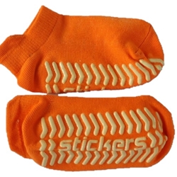 Extra Small Orange Hospital or Trampoline Non Slip Socks (per pair)