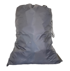 Grey Polyester Laundry Bags 22x28 with drawstring and 2 grommets