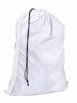 Heavy Duty White Canvas Laundry Bag with Carry Strap 30"x40" - Custom Printing Available - LB3040CAN-WHITE-STRAP