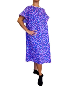 Irregular On Sale Poly/Cotton Ladies Floral Hospital Gowns - 2201-S/M-Irr