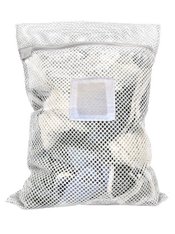 Irregular Zipper Mesh Laundry Bags - LBBLACK2436Z-IRR