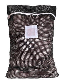 Irregular Zipper Mesh Laundry Bags - LBBLACK2436Z-IRR