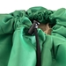Closeup of Black Toggle Closure on our Green King size Premium Polyester Laundry Bag Size 40"x45"