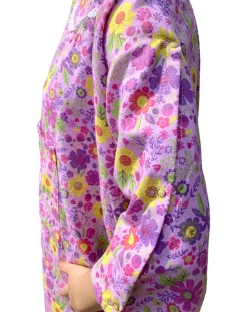 Ladies 100% Cotton Patient Gowns 3/4 Sleeves Shoulder Snaps and IV Pocket - Imported - 2202PK-S/M-PNK
