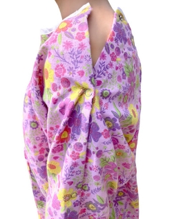 Ladies 100% Cotton Patient Gowns 3/4 Sleeves Shoulder Snaps and IV Pocket - Imported - 2202PK-S/M-PNK
