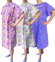 Ladies Poly/Cotton Hospital Gowns- Ladies Floral Designs - Imported 