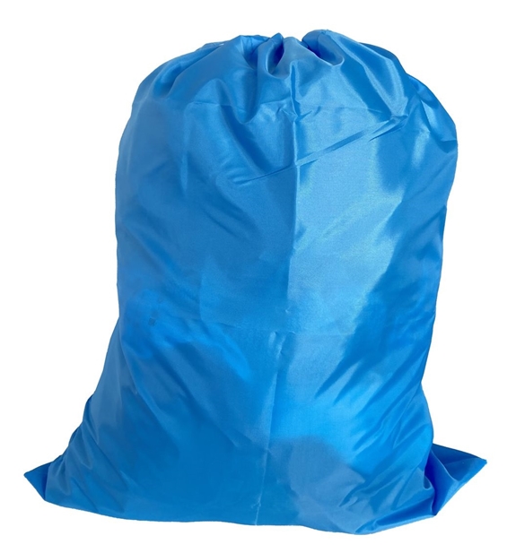 Light Blue Polyester Laundry Bags 22x28 with drawstring and 2 grommets