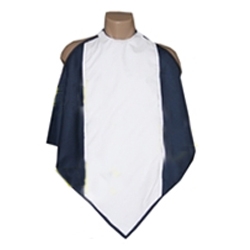 Navy Blue Napkin Adult Bib Spun Polyester Waterproof Back (Per Each)