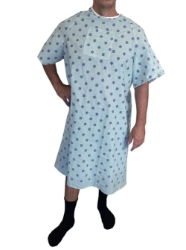 One Size Fits Most hospital gown with shoulder snaps, hospital gown with snaps on sleeves, hospital gown for breastfeeding, hospital gown for surgical patients