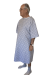 Oversized Bariatric Patient Gown 10XL in Pale Grey with Blue Diamond Print