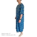 Side View of Blue Plaid Hospital Gown Extra Long