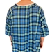 Back View of Blue Plaid Hospital Gown Extra Long