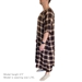 Side View of Brown Plaid Hospital Gown Extra Long