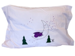 White Pillowcase with Dragon Print