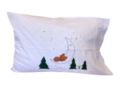 White Pillowcase with Fox Print
