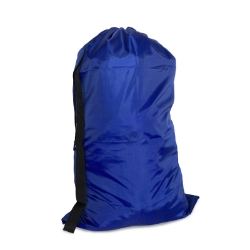 Medium Royal Blue Polyester Laundry Bag with Black Shoulder Strap