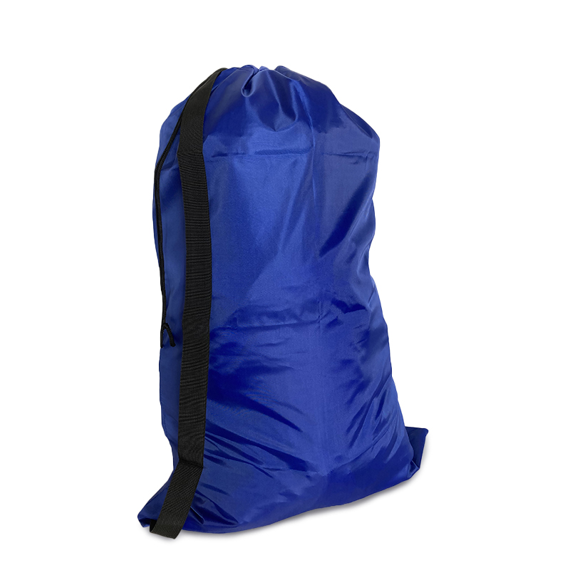 With Shoulder Strap: Laundry bag Blue Polyester 24x36