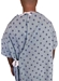 Back of Shoulder Snaps Hospital Gown IV Pocket with Green Striped Pattern (each)