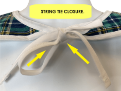 Front View of Sinclair Blue Green Adult Bib with String Ties and Waterproof Vinyl Back Barrier