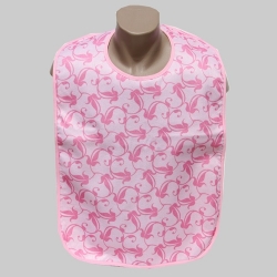 Women's Elegance Pink Adult Bib with Waterproof Vinyl Backing