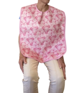 Women's Elegance Pink Adult Bib with Waterproof Vinyl Backing