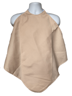 Tan Napkin Adult Bib Spun Polyester Waterproof Back on a Mannequin