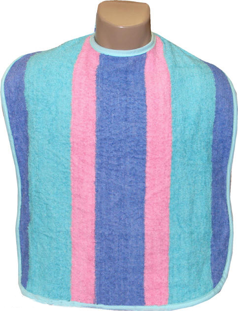 Stripe Terry Adult Bibs made in the USA