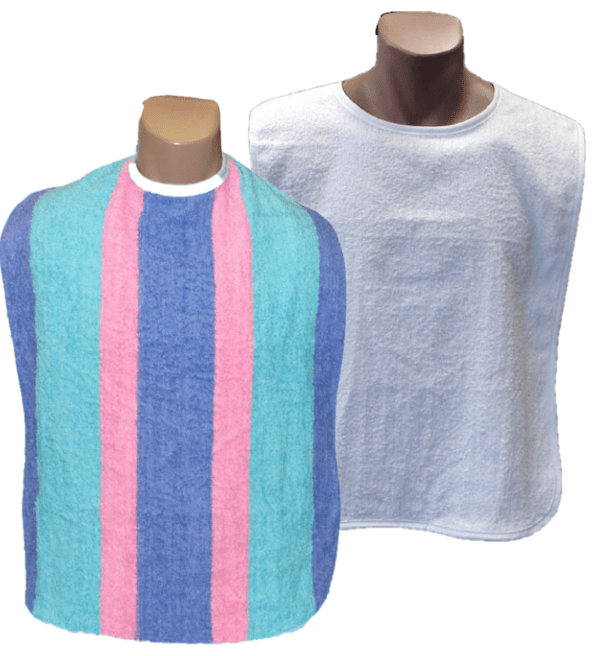 Stripe Terry Adult Bibs made in the USA