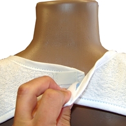 White Adult Bib 18"x30" Terry Cloth with Full Vinyl Waterproof Back Barrier (Each)