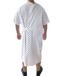 Wholesale White Twill Hospital Gown - Unisex - 100712*