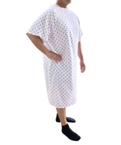 Wholesale White Twill Hospital Gown - Unisex - 100712*